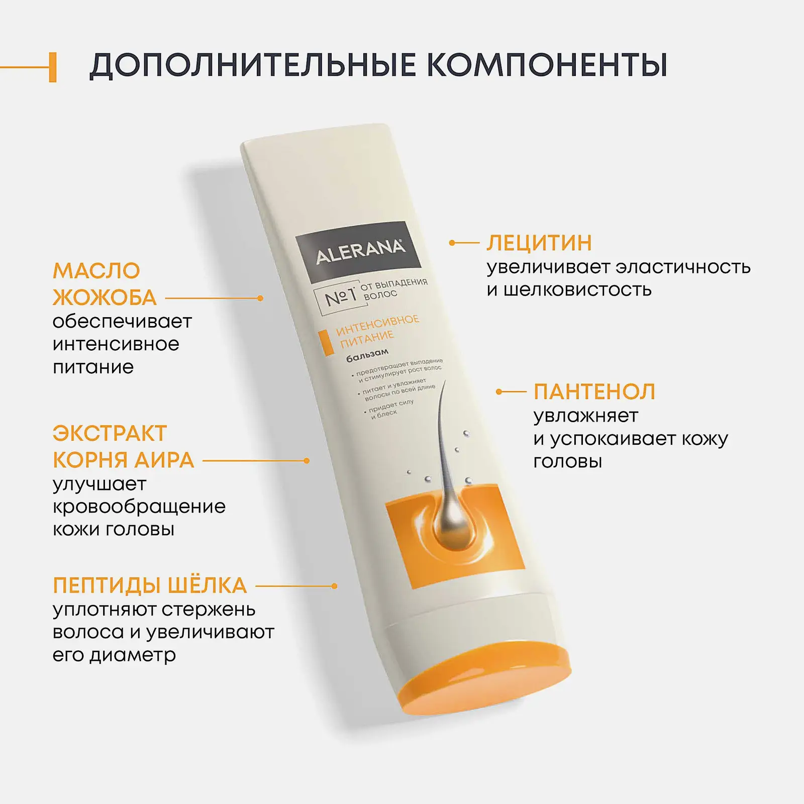 Бальзам-ополаскиватель для волос Alerana Интенсивное питание 200мл - фото 6