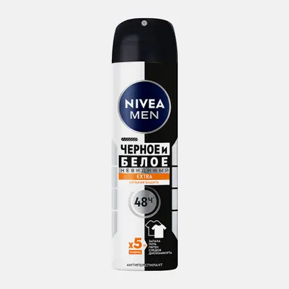 Антиперспирант Черное и белое Невидимый NIVEA Men Extra 150мл