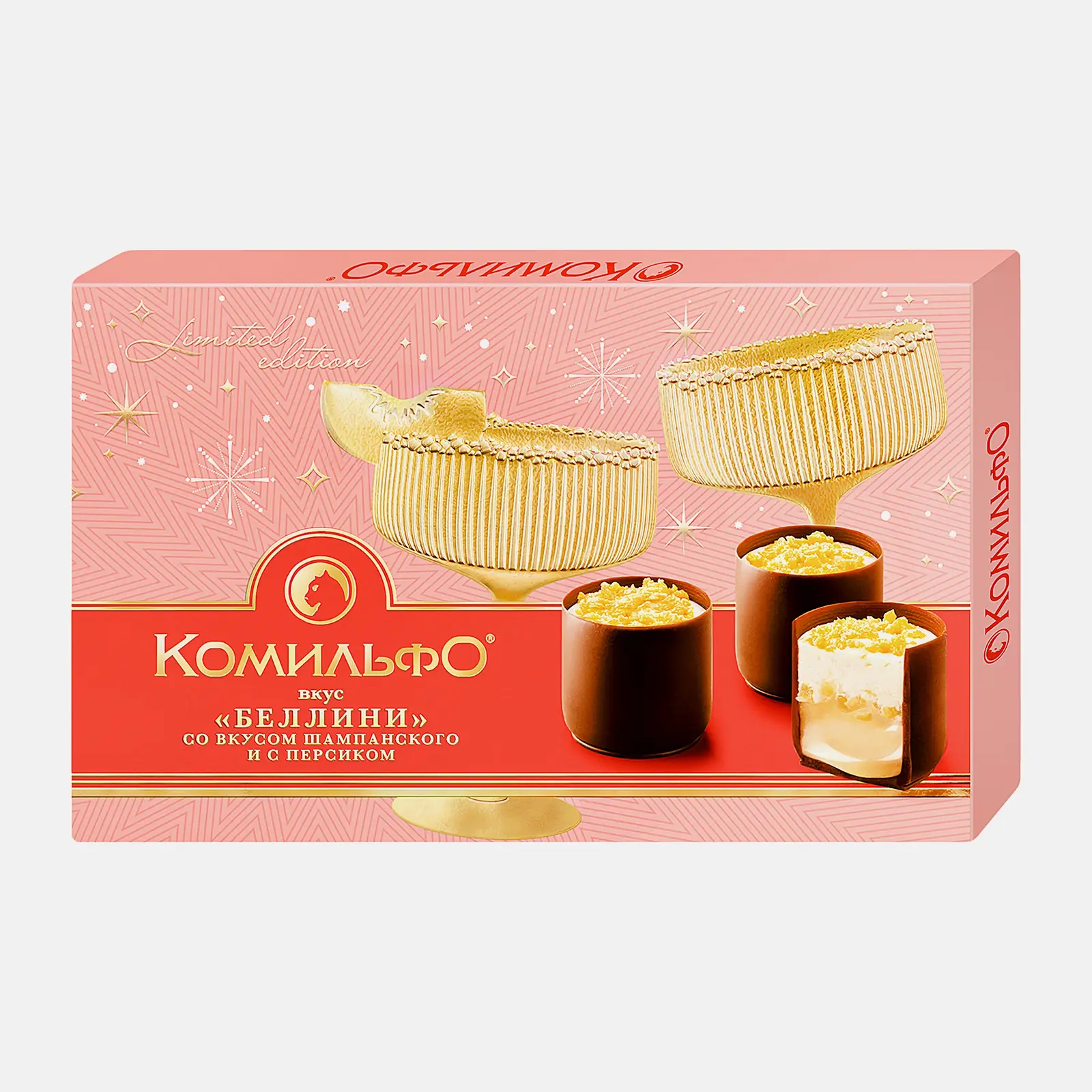Изображение товара Шоколадные конфеты Беллини с жидкой алкогольной начинкой Комильфо 116г