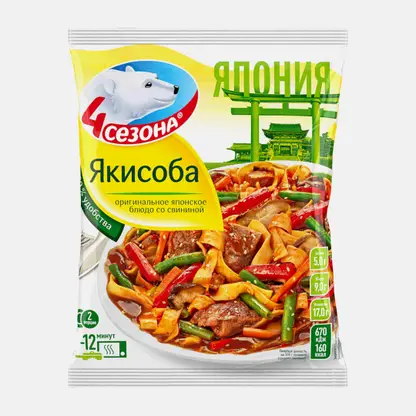 Якисоба свинина-овощи замороженная 4 сезона 600г