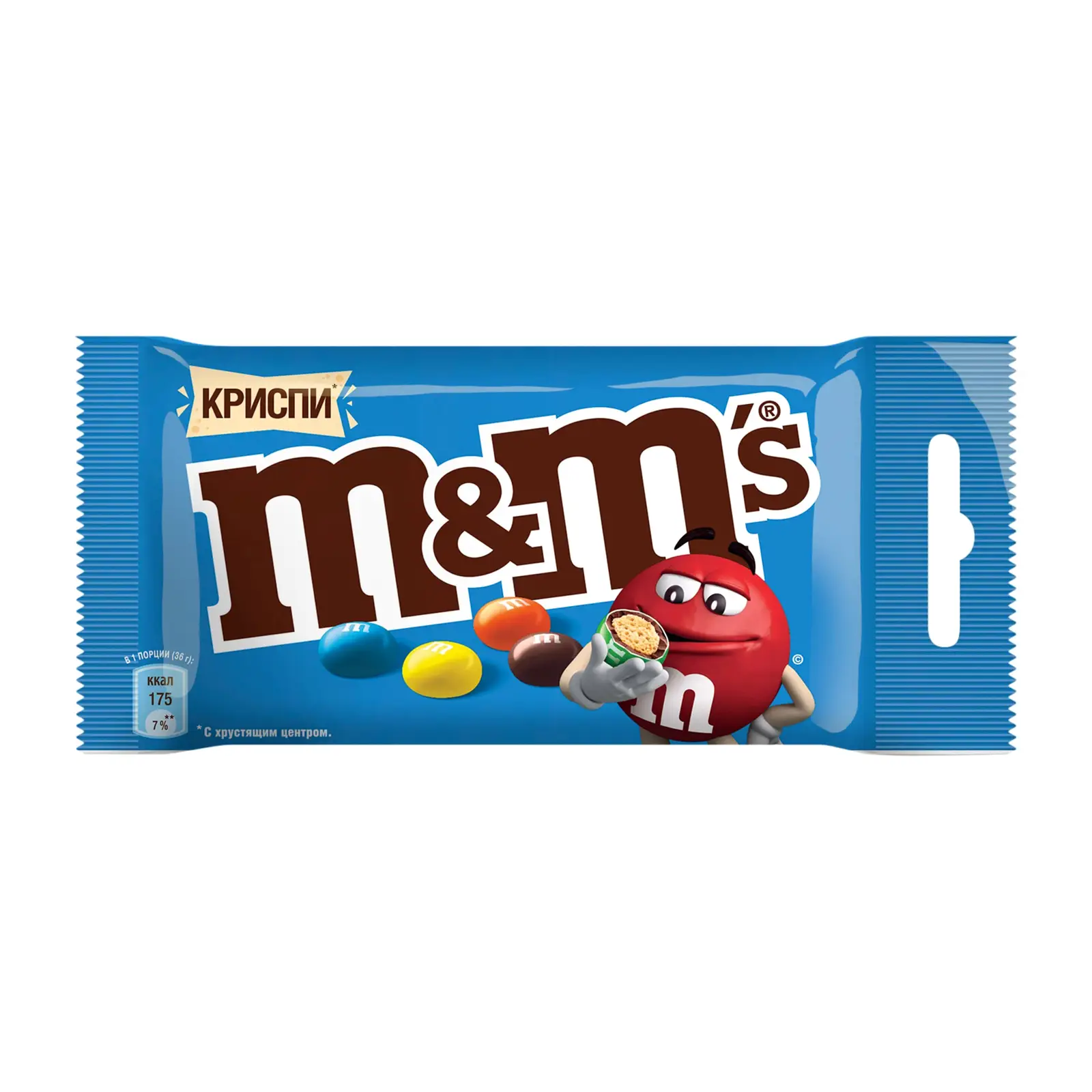 Изображение товара Драже Криспи с хрустящим центром M&M's 36г - молочный шоколад и рисовая начинка