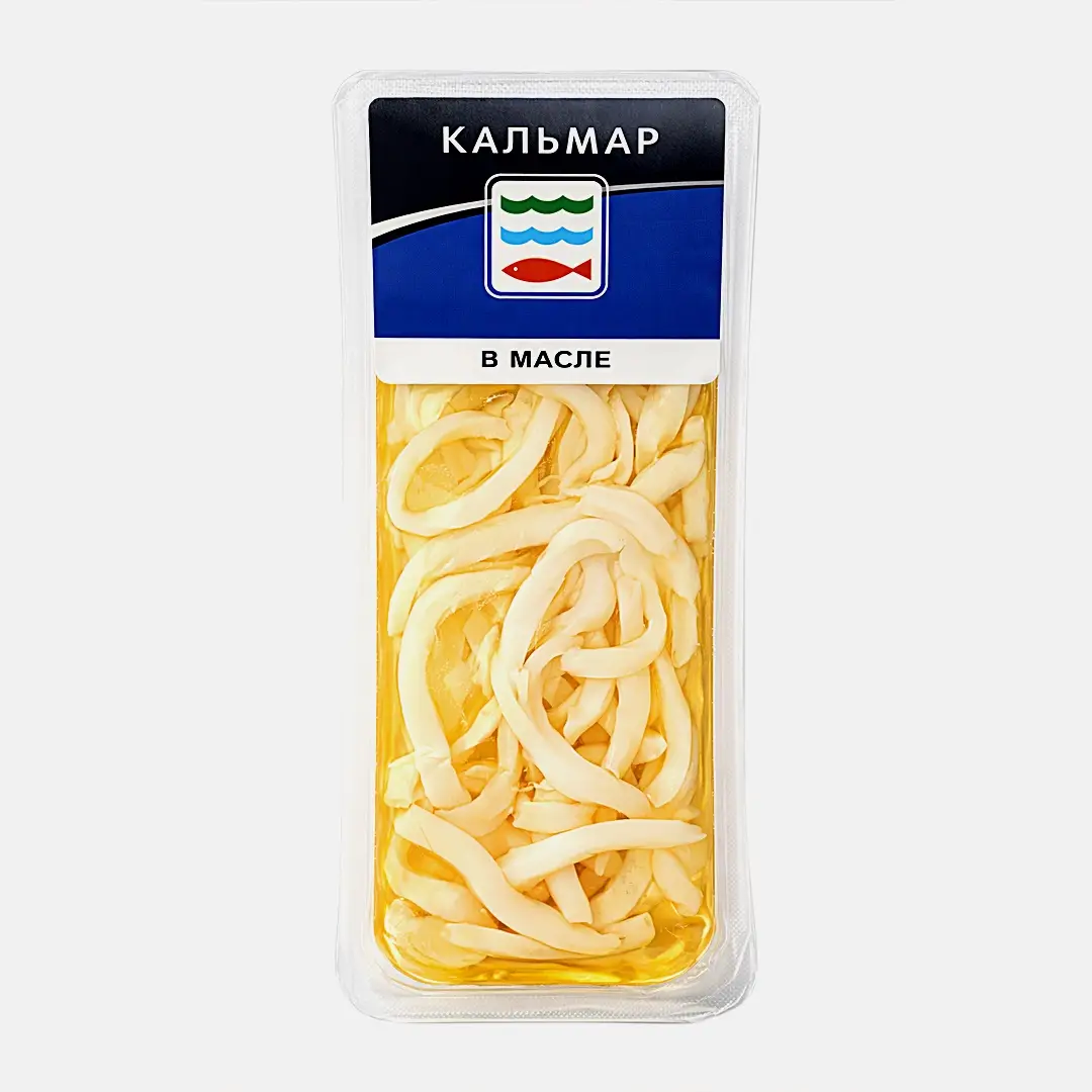 Изображение товара Кальмар 3 Fish соломка в масле 150г - натуральный деликатес для салатов и закусок