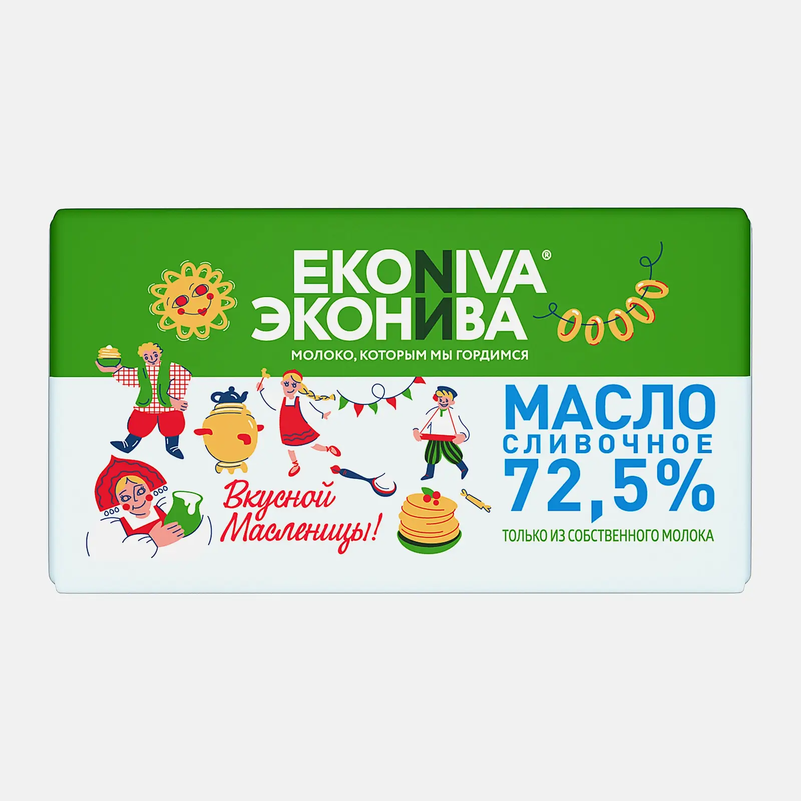 Изображение товара Масло сливочное ЭкоНива 72.5% 180г Натуральное сливочное масло