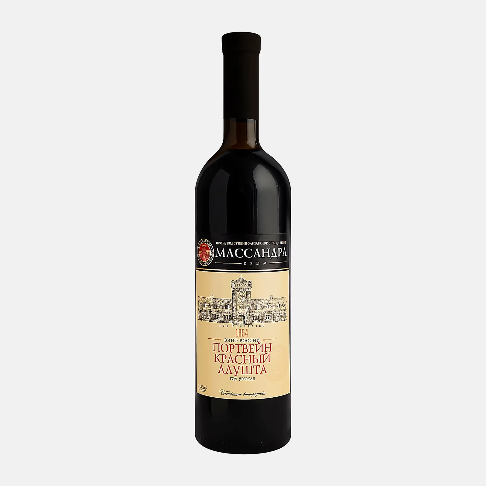 Изображение товара Портвейн Массандра Алушта красный 17% 750мл Россия