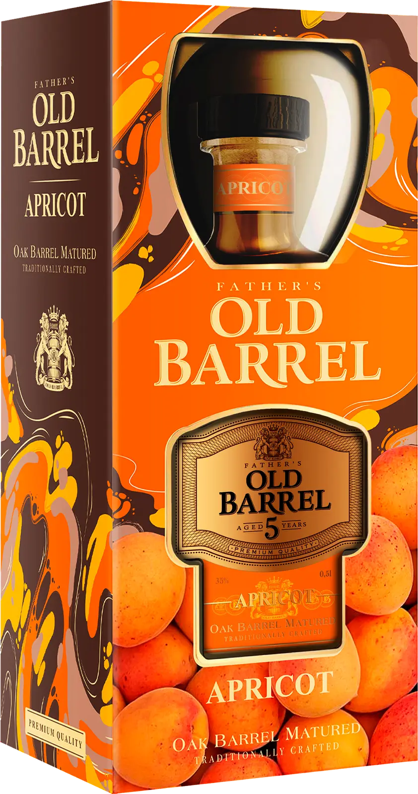Изображение товара Аперитив Fathers Old Barrel Apricot 35% 500мл с бокалом