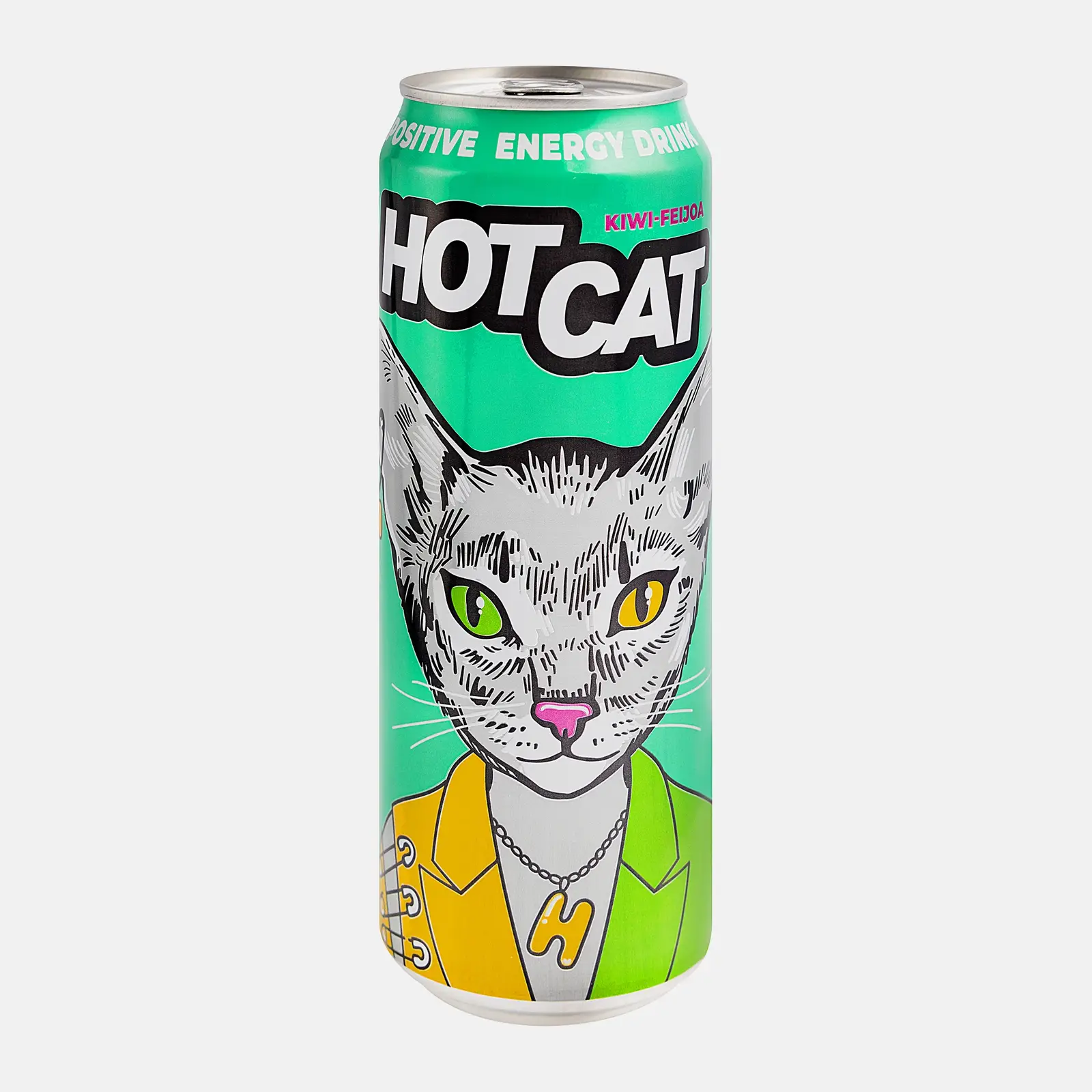 Напиток Hot Cat энергетический киви-фейхоа 450мл
