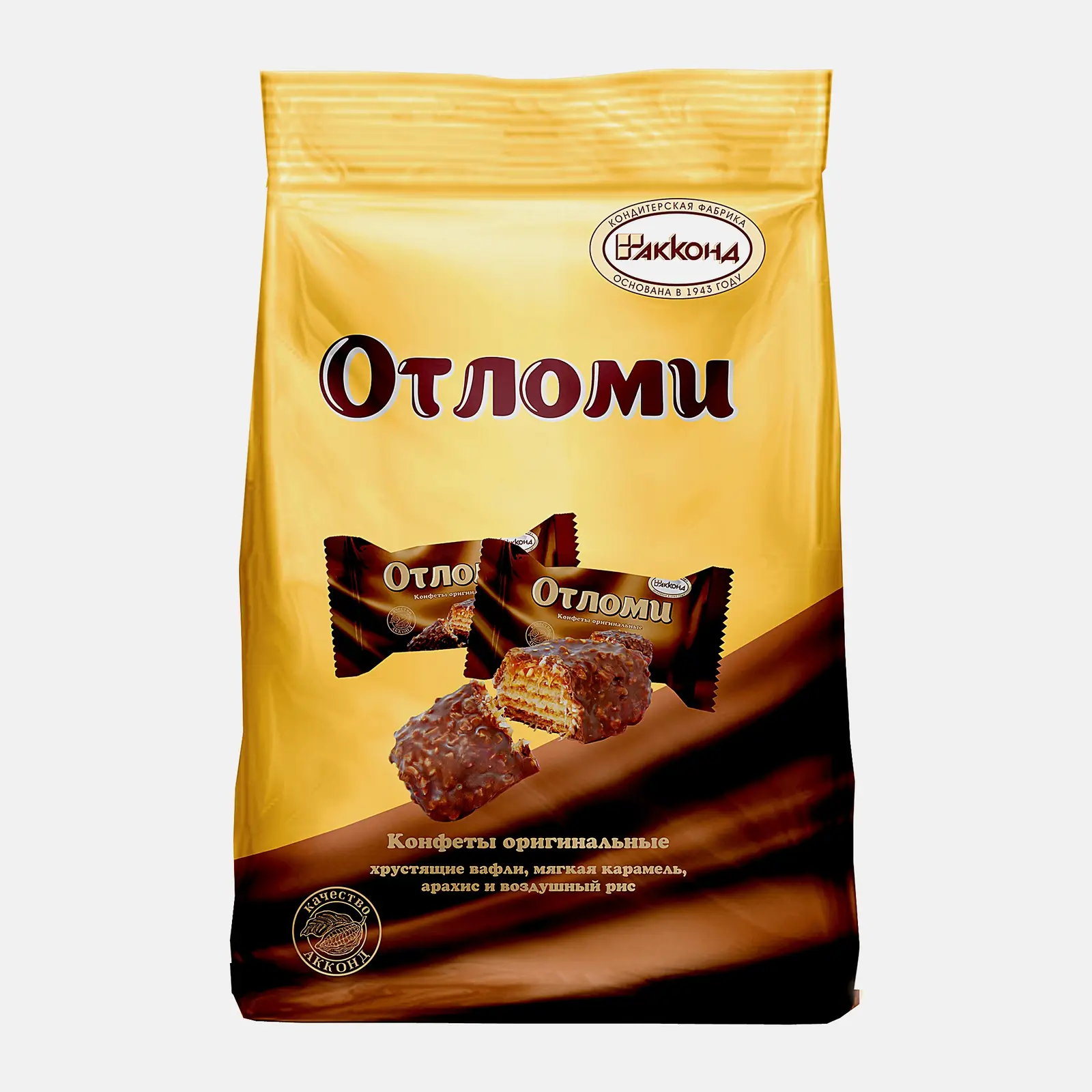 Изображение товара Вафельно-карамельные конфеты Акконд Отломи 360г натуральное лакомство