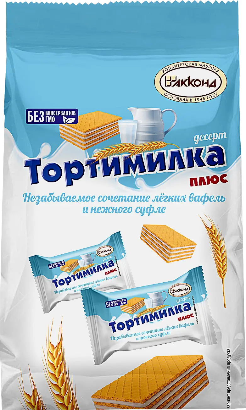 Изображение товара Вафельные конфеты Тортимилка Плюс 200г Акконд
