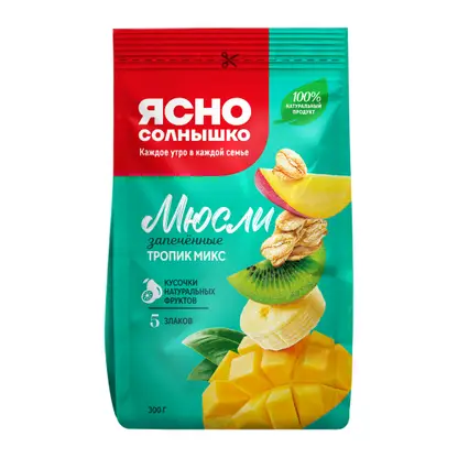 Изображение товара Мюсли Ясно солнышко запеченные Тропик микс 5 злаков 300г