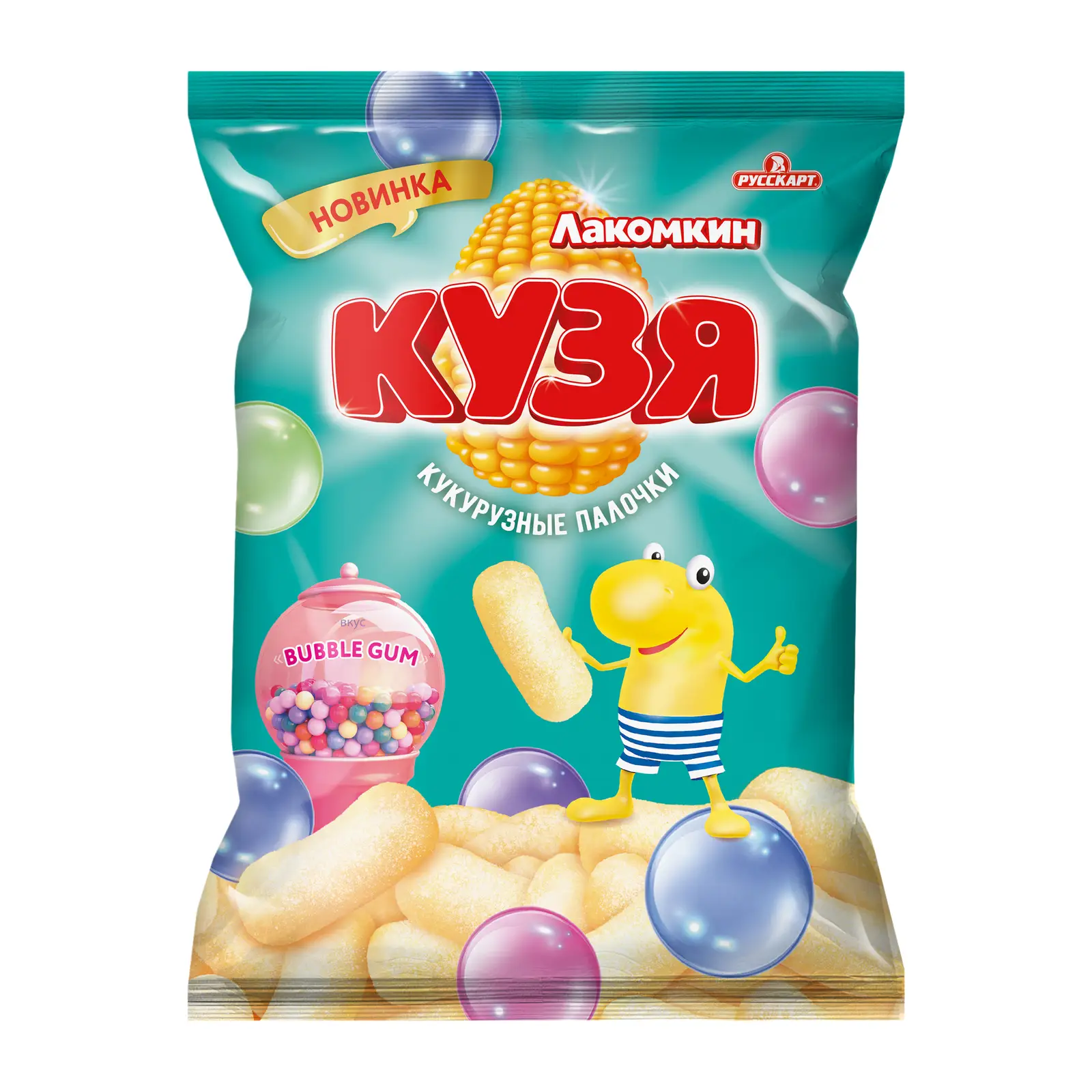 Изображение товара Кукурузные палочки Кузя Лакомкин Баббл Гам 100г хрустящее лакомство