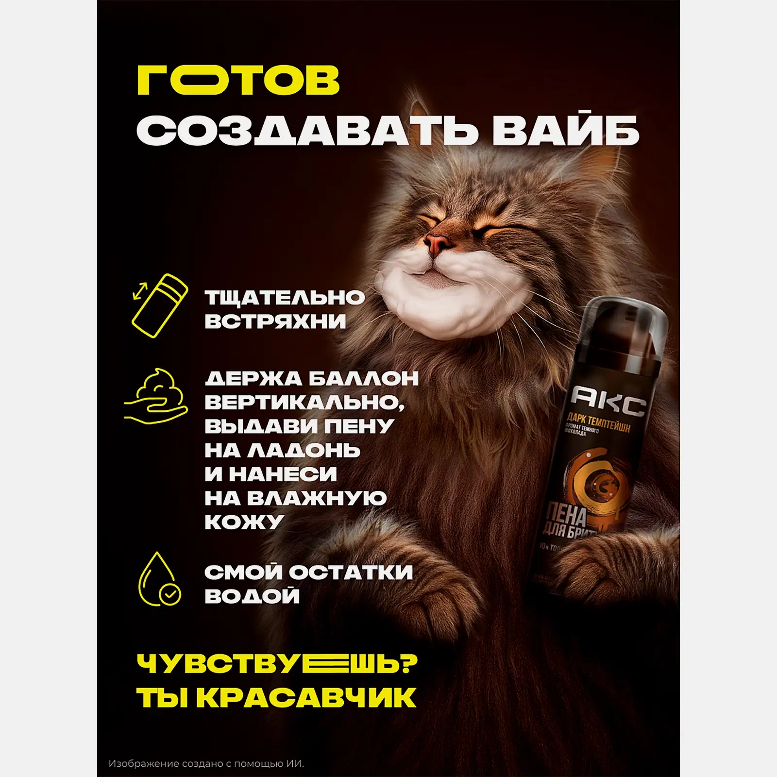 Подарочный набор Дарк темптейшн Акс Пена для бритья 250мл + Гель для душа 200мл в ассортименте