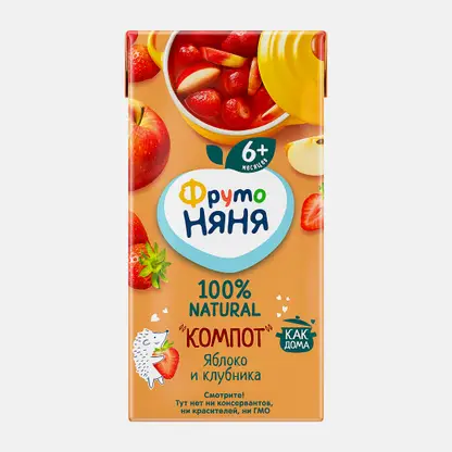 Компот ФрутоНяня Яблоко и клубника 200мл