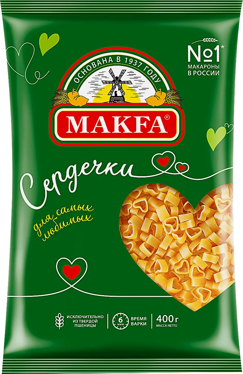 Макароны Makfa Сердечки 400г