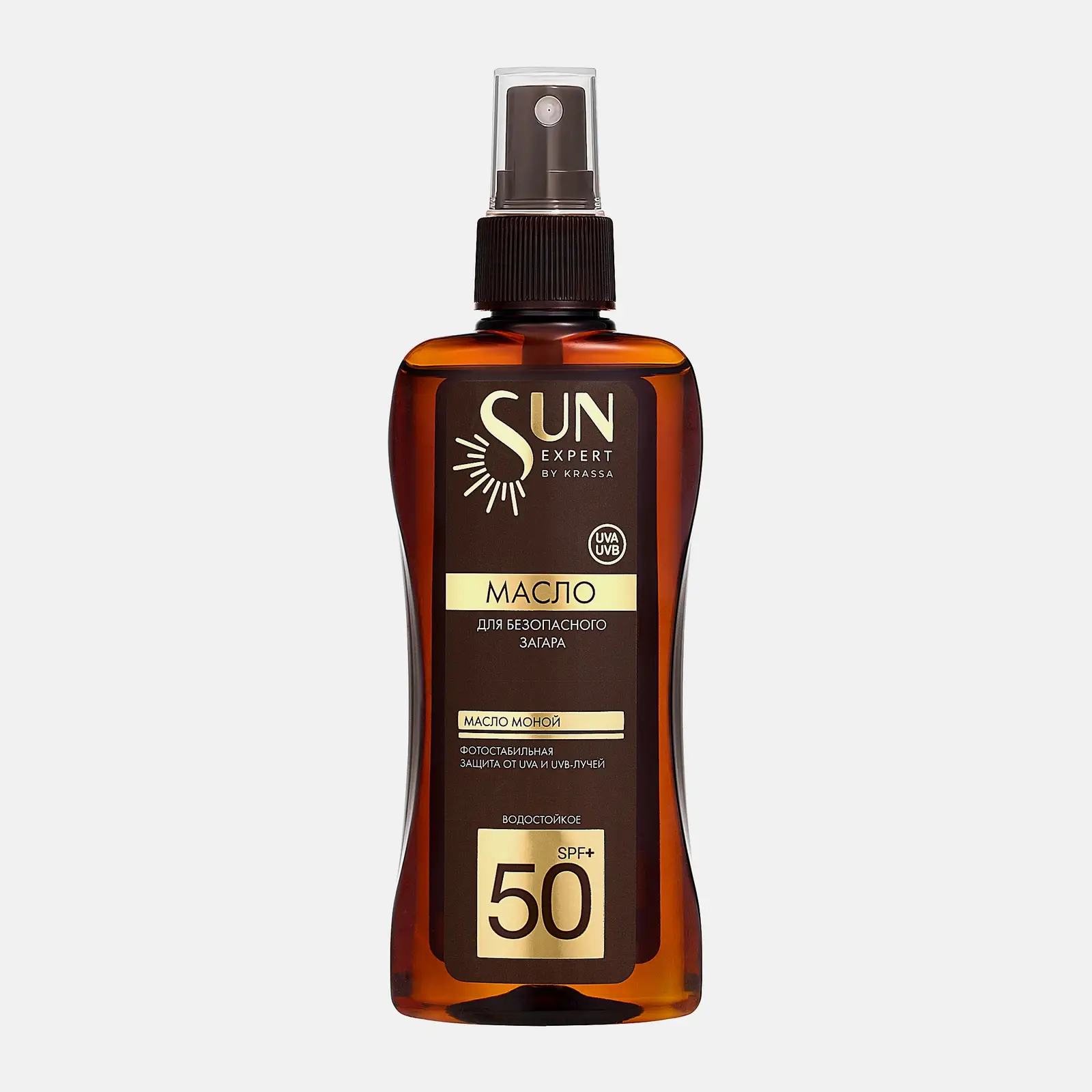 Масло для загара SPF50 с маслом Моной Sun Expert by Krassa 180мл