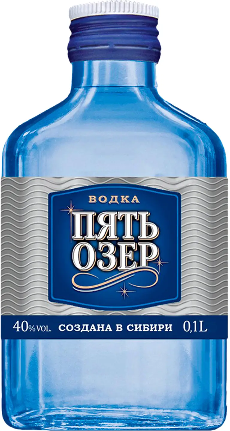 Изображение товара Водка Пять озер 40% 100мл натуральный продукт для любителей качественного алкоголя