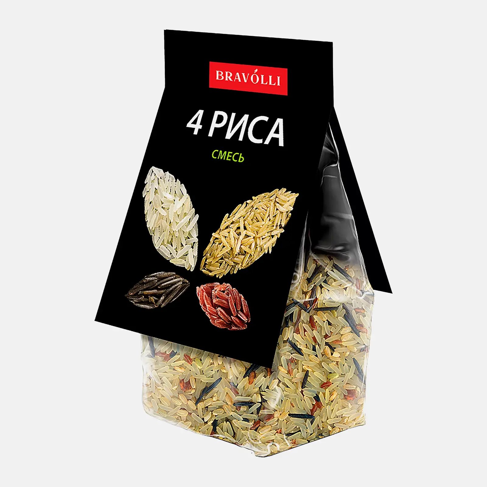 Изображение товара Смесь 4 видов риса Bravolli! 350 г пропаренный бурый красный дикий