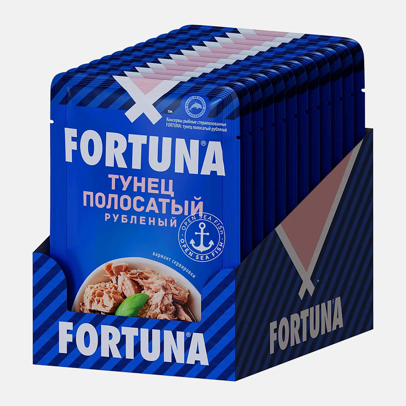 Тунец полосатый рубленный в собственном соку Fortuna 100г