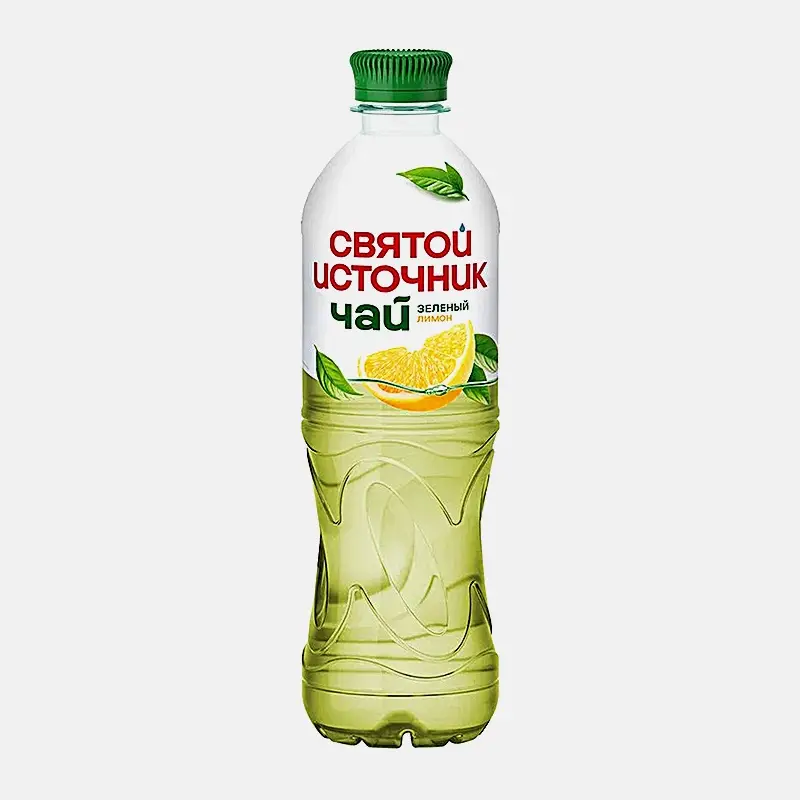 Изображение товара Напиток Святой Источник Зеленый чай с лимоном 500мл — освежающий и натуральный