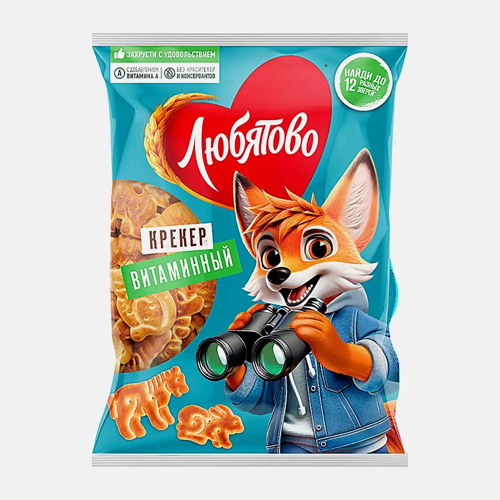 Изображение товара Крекер Витаминный Любятово 300г с провитамином А и фигурками для детей