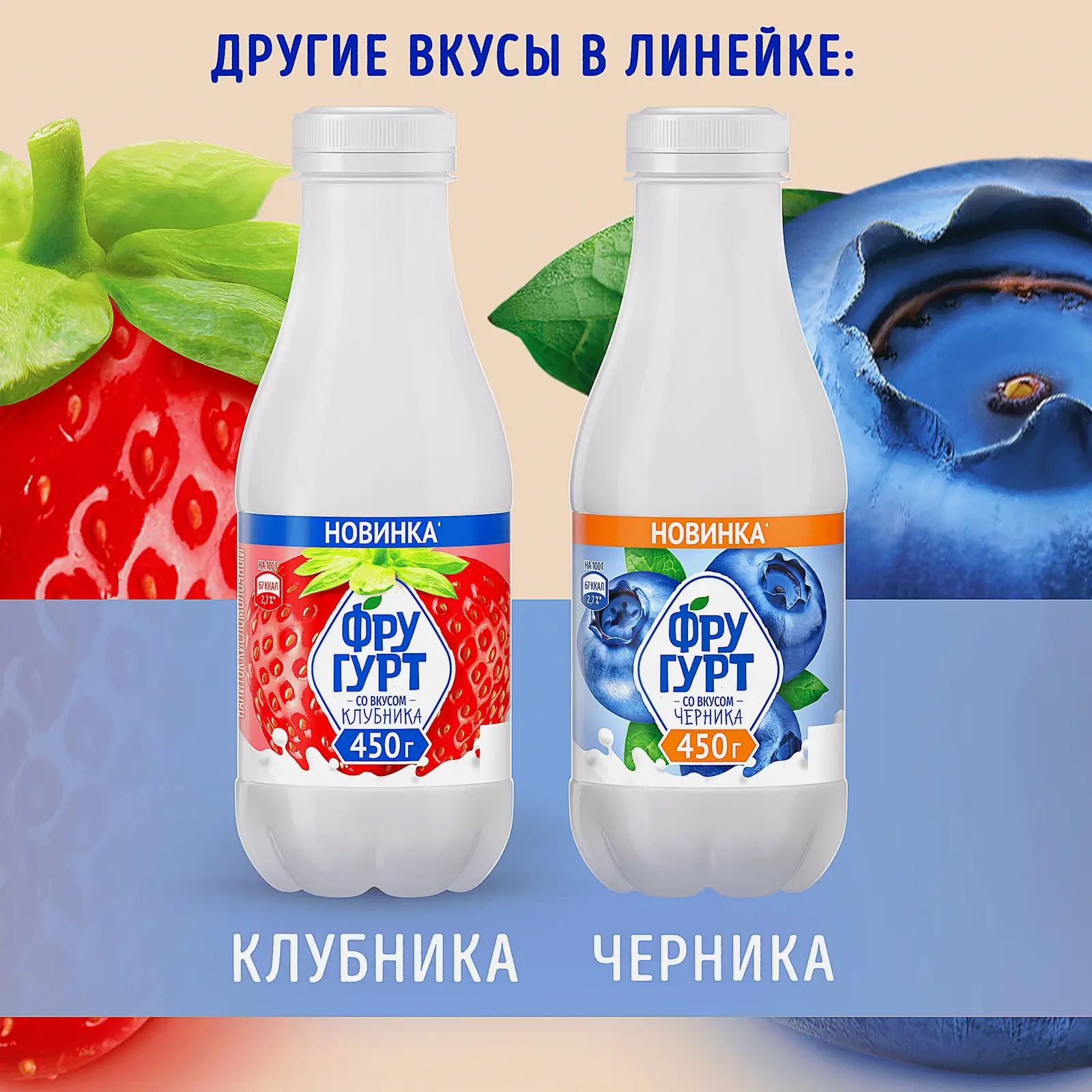 Йогурт питьевой Черника Фругурт 1% 450г - фото 4 Йогурт питьевой Черника Фругурт 1% 450г - фото 4