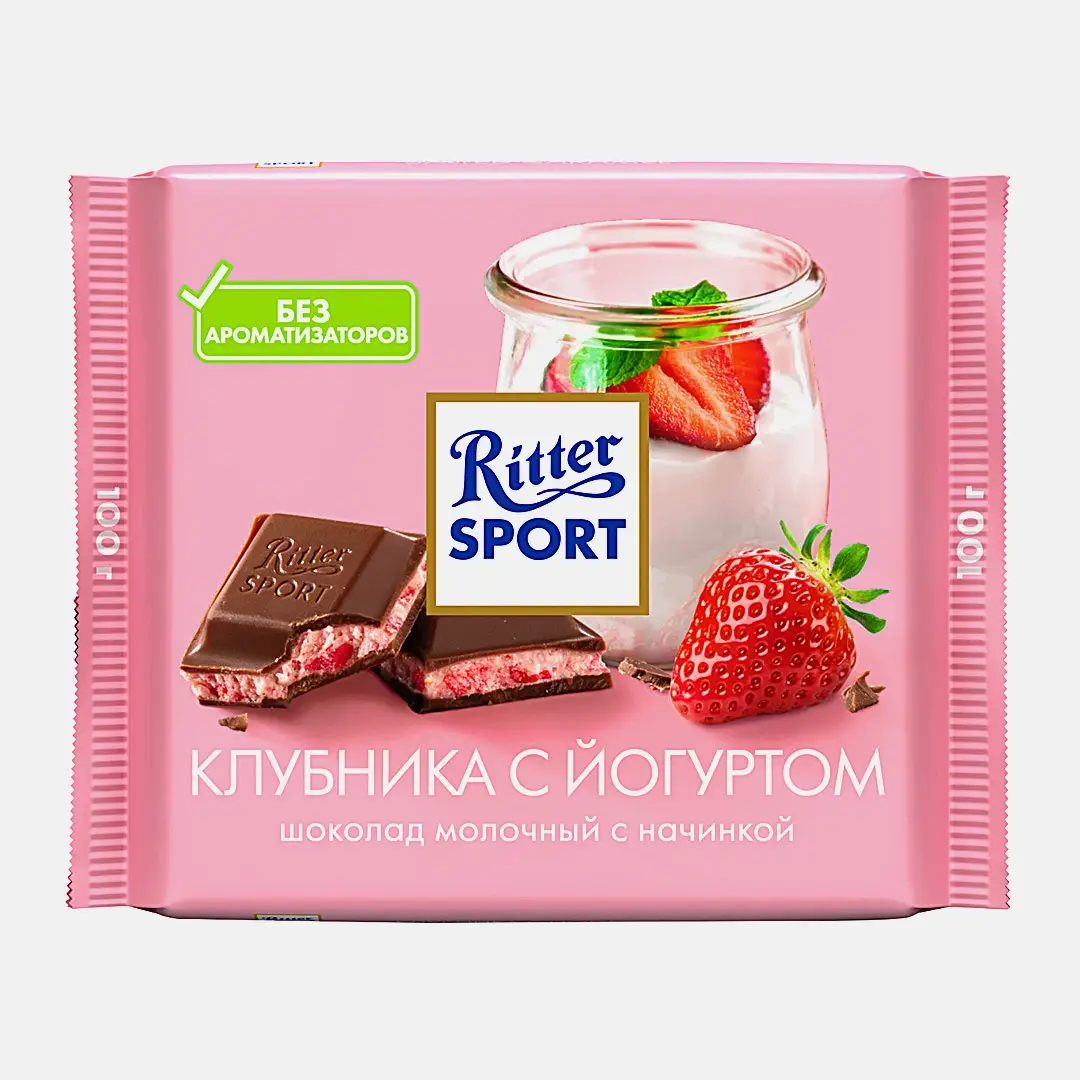 Шоколад Молочный Клубника с йогуртом Ritter Sport 100г Шоколад Молочный Клубника с йогуртом Ritter Sport 100г