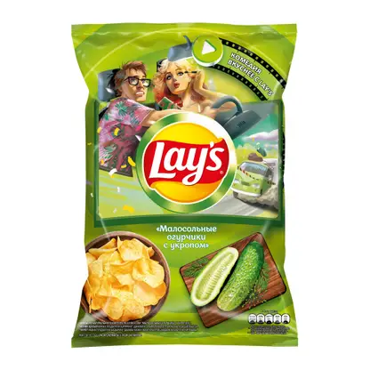 Изображение товара Чипсы Lays картофельные Малосольные огурчики с укропом 225г