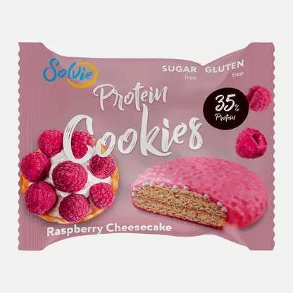 Протеиновое печенье Малиновый чизкейк Solvie 60г