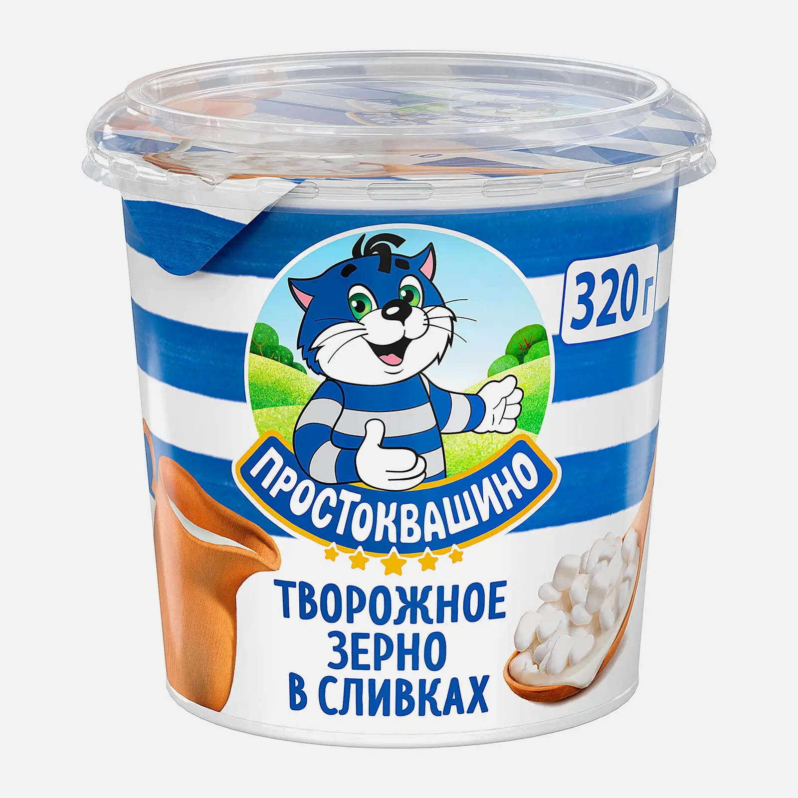 Изображение товара Творог зерненый Простоквашино 5% 320г натуральный кисломолочный продукт