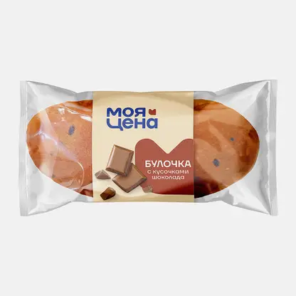 Булочка с кусочками шоколада Моя цена 30г