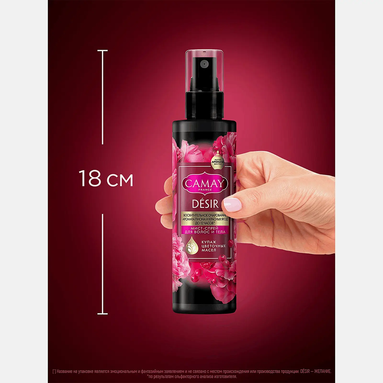 Мист-спрей для волос и тела Camay Desir Восхитительное очарование 190мл
