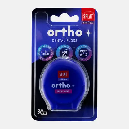 Зубная нить Splat объемная со вкусом мяты Smilex Ortho+ 30шт
