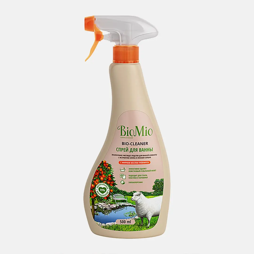Чистящее средство Biomio Bio-Cleaner Грейпфрут-розмарин для ванны 500мл - фото 2 Чистящее средство Biomio Bio-Cleaner Грейпфрут-розмарин для ванны 500мл - фото 2