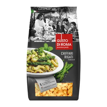 Изображение товара Макароны Gusto Di Roma Chiffari Rigati Рожки из твердой пшеницы 450г