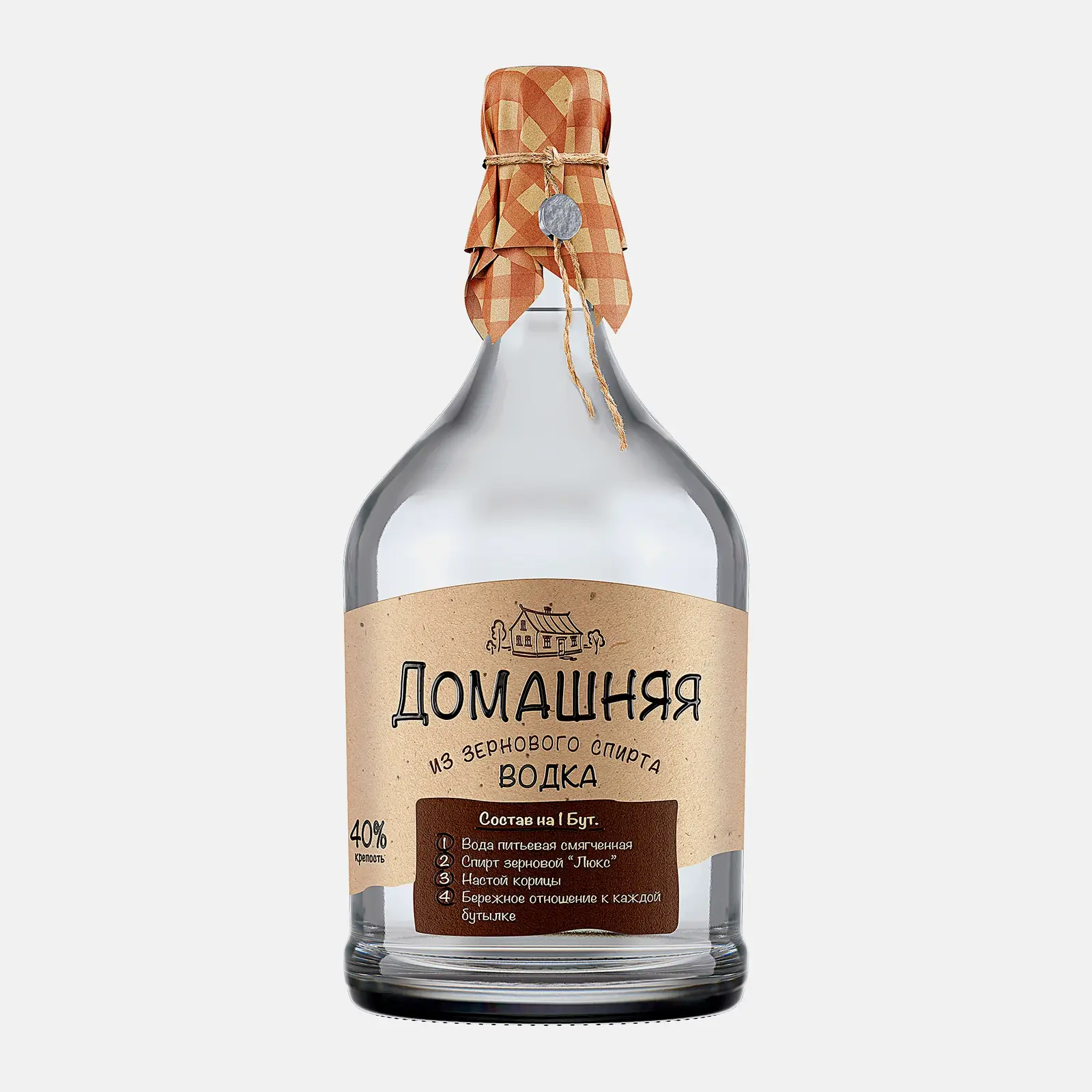 Изображение товара Водка Домашняя Питейный дом 40% 700мл - качественный ароматный напиток