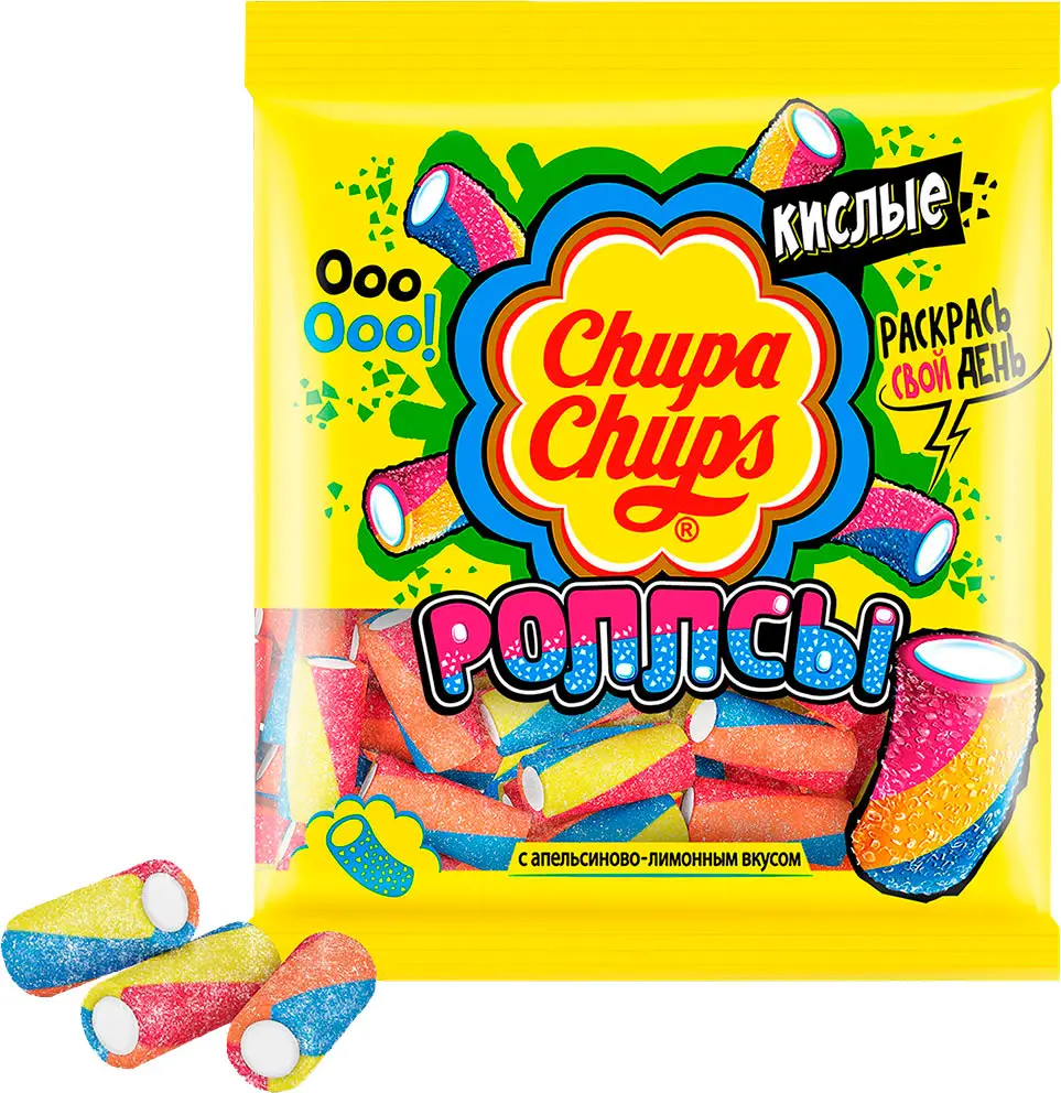 Мармелад Chupa Chups Sour Tubes Mini с фруктовым вкусом 150г