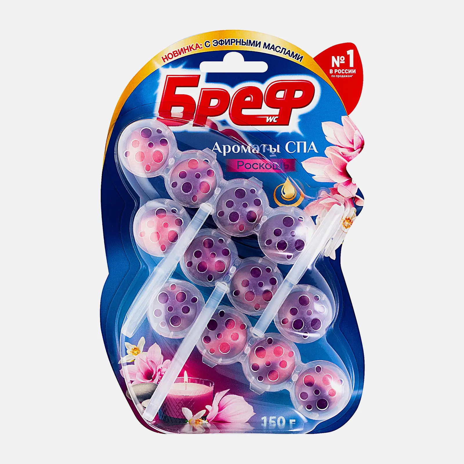 Изображение товара Туалетный блок Бреф Ароматы СПА Роскошь шарики для унитаза 3шт50г