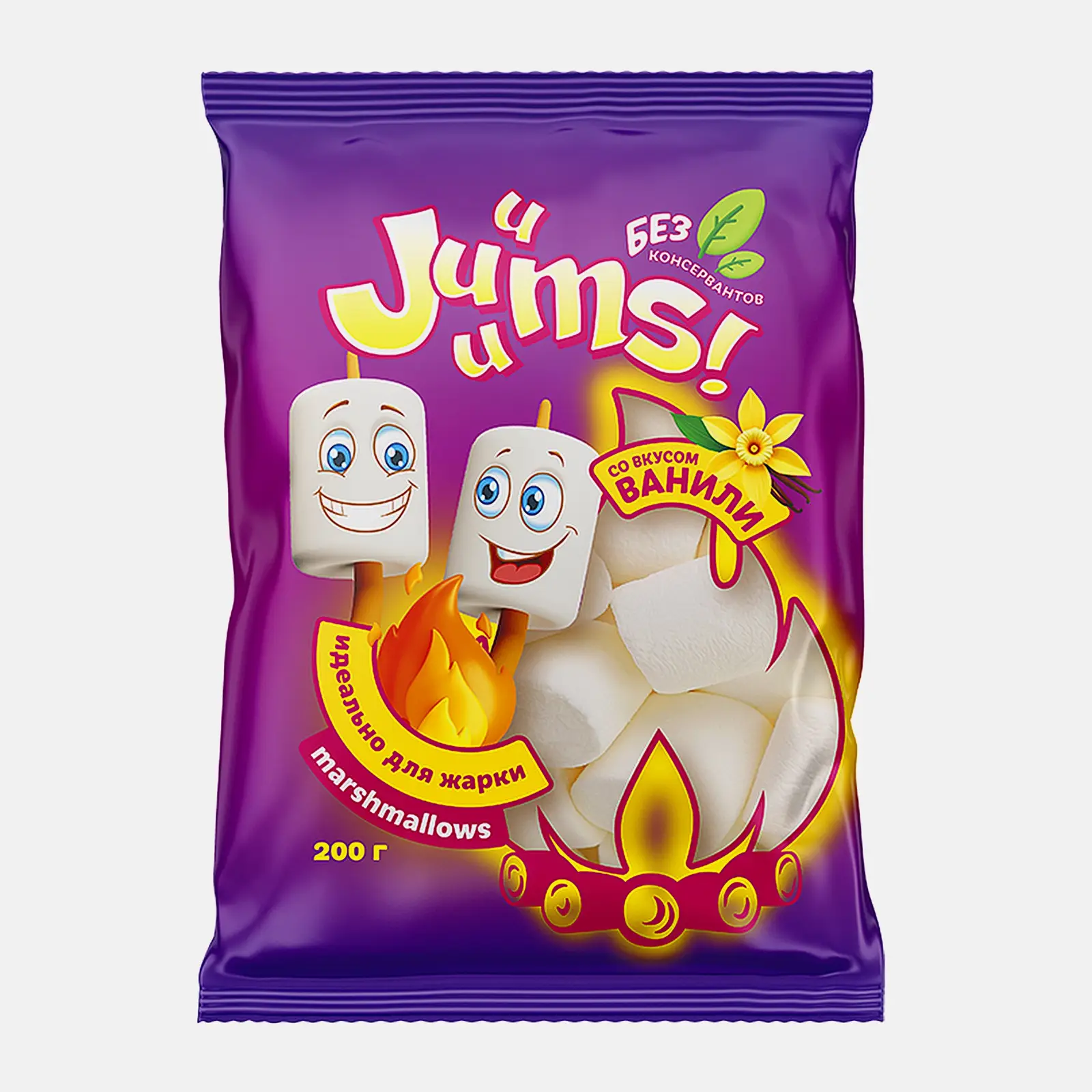 Изображение товара Большой жевательный зефир Juuums со вкусом ванили 200г