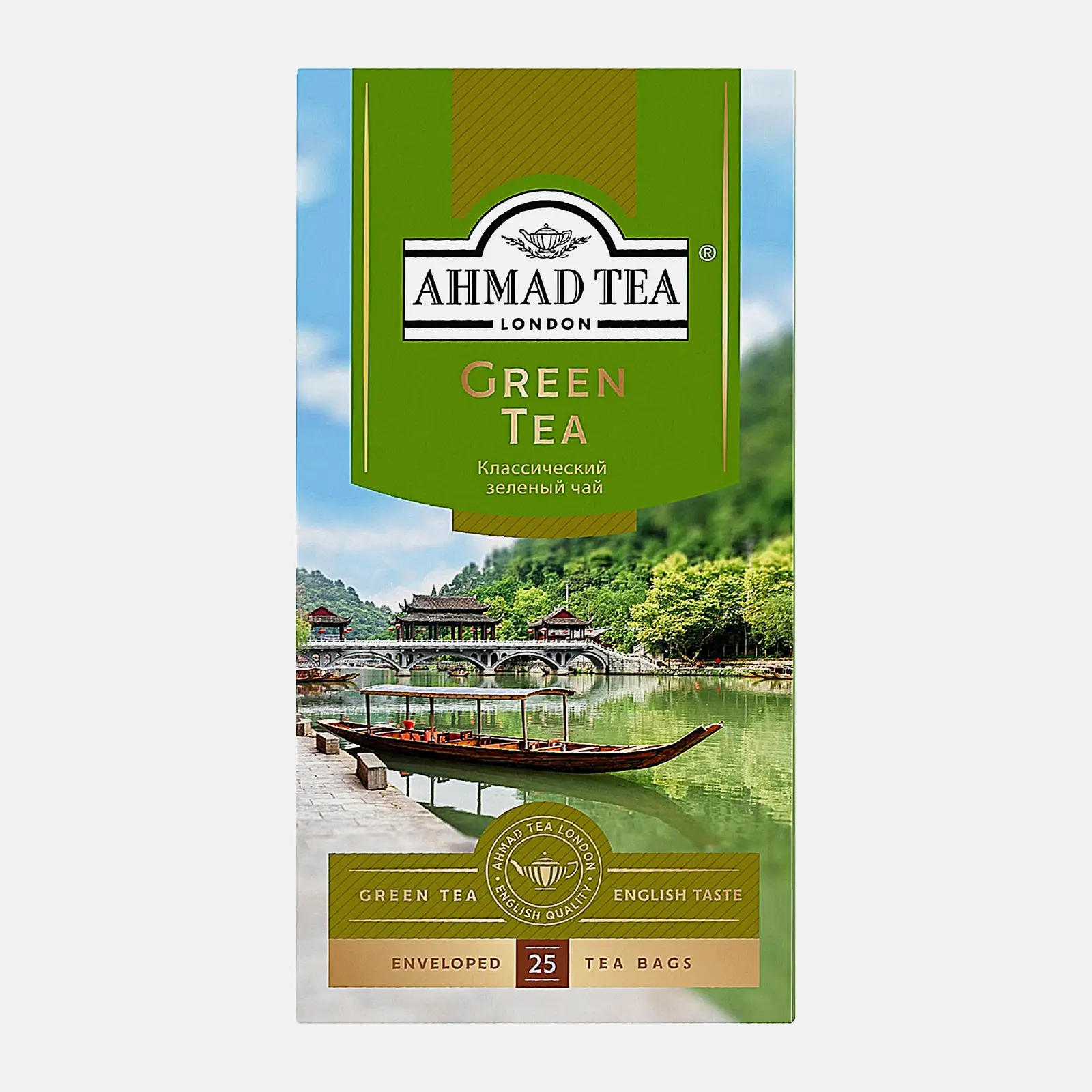 Изображение товара Зеленый чай Ahmad Tea Green Tea 25 пакетов натуральный и ароматный