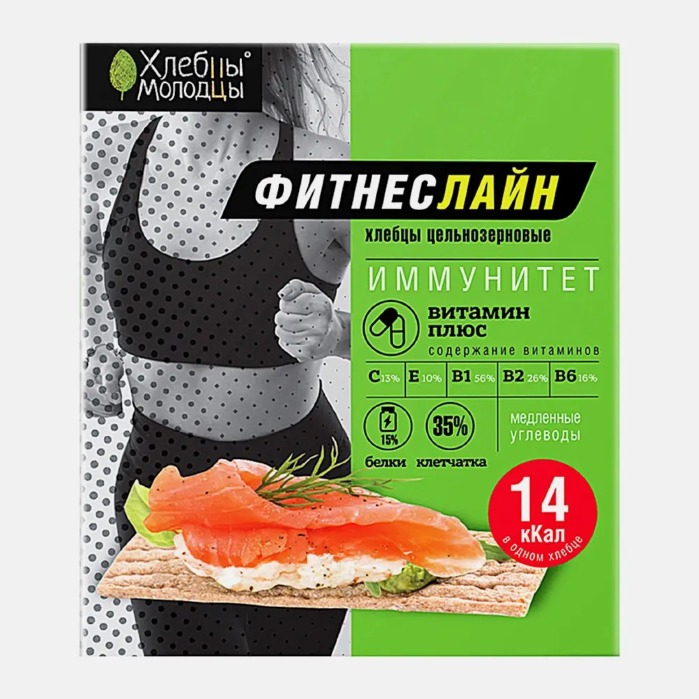 Изображение товара Цельнозерновые хлебцы Молодцы Витамин плюс 100г без сахара и дрожжей Изображение товара Цельнозерновые хлебцы Молодцы Витамин плюс 100г без сахара и дрожжей