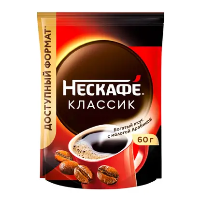 Изображение товара Кофе растворимый Нескафе Классик натуральный 60г