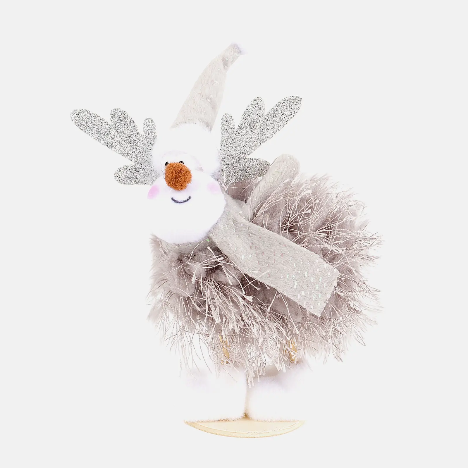 Олень пушистый в шапке серый/белый 5369NW1-MK 14см в ассортименте