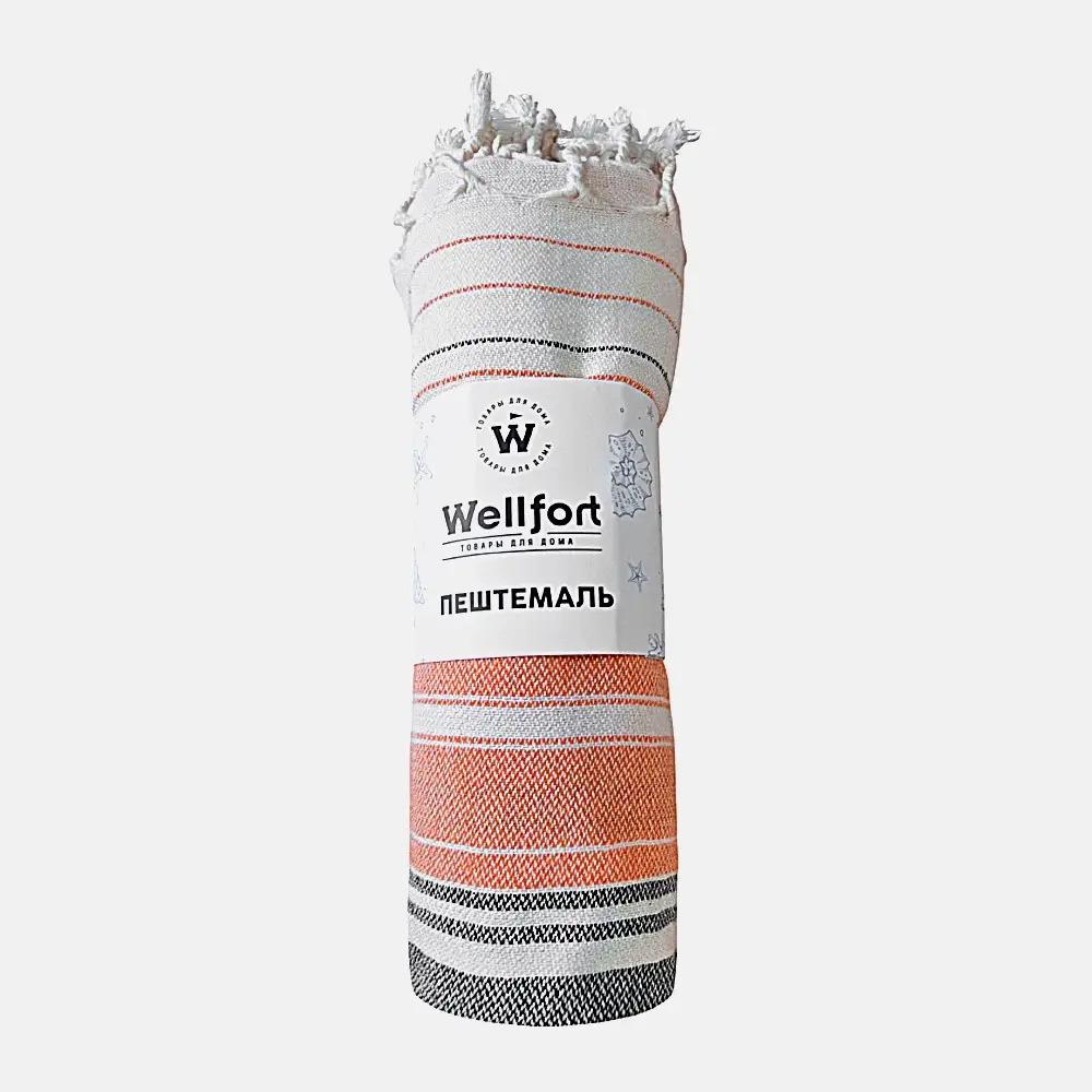 Пештемаль хлопковый в полоску Wellfort 95*140см бежевый - фото 2