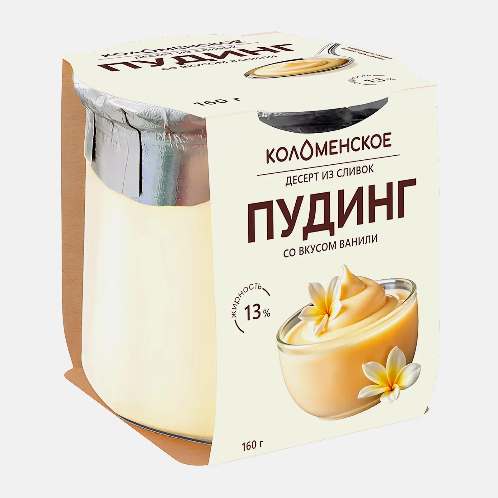 Изображение товара Десерт из сливок Коломенский Пудинг со вкусом ванили 160г