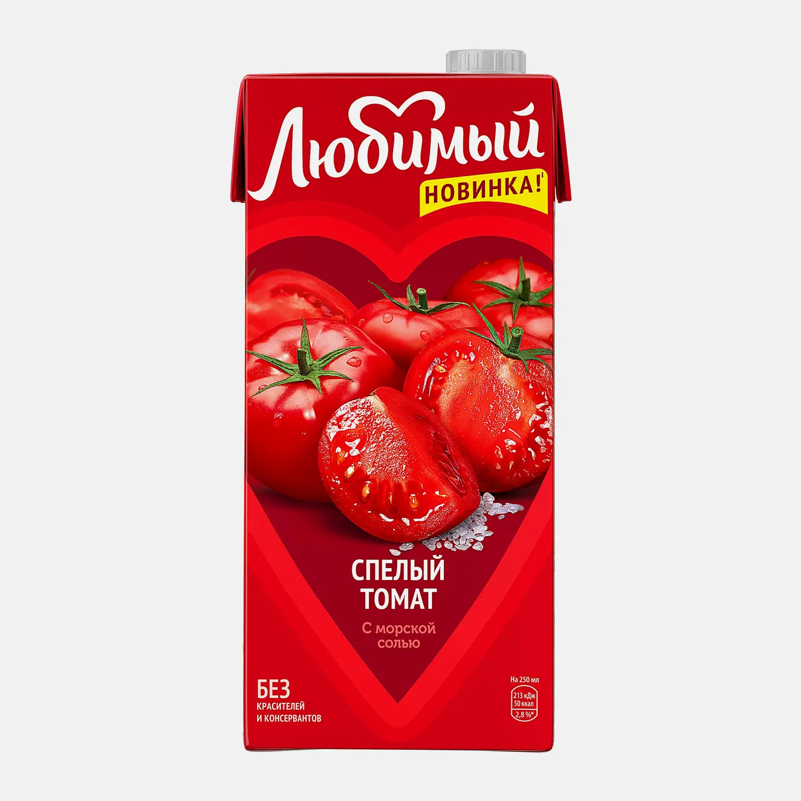 Изображение товара Натуральный томатный сок Любимый Спелый 1.93л без добавок