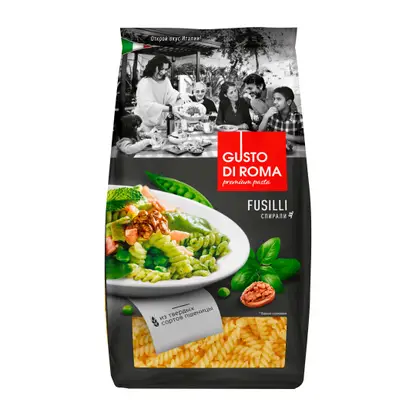 Изображение товара Макароны Fusilli Спирали 450г Gusto di Roma - из твердых сортов пшеницы