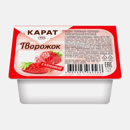 Творожок Карат клубника 9% 100г