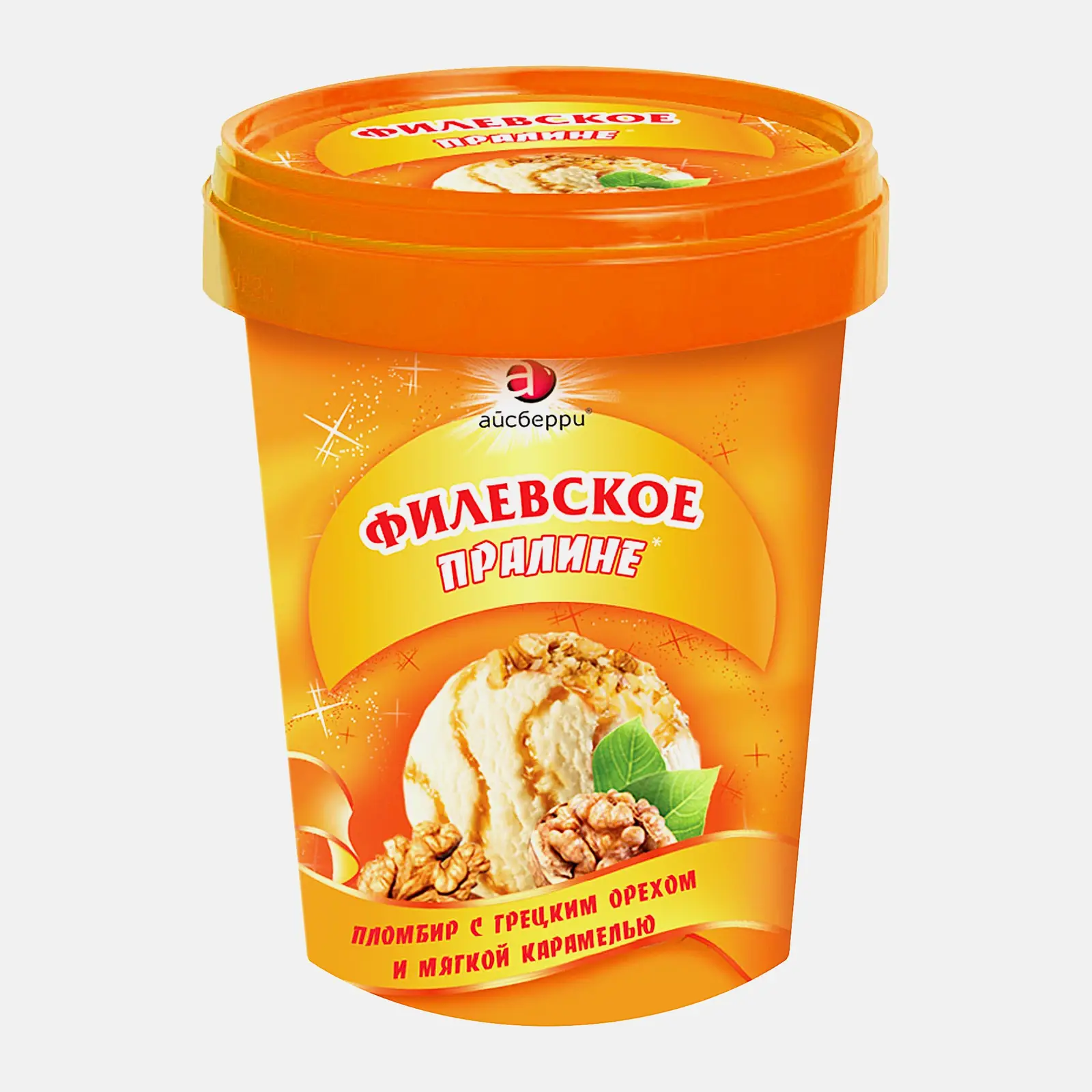 Изображение товара Мороженое Филевское Пломбир Пралине с грецким орехом 550г натуральное