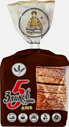 Хлеб Пять злаков пшеничный Краснодарский хлебозавод №6 250г