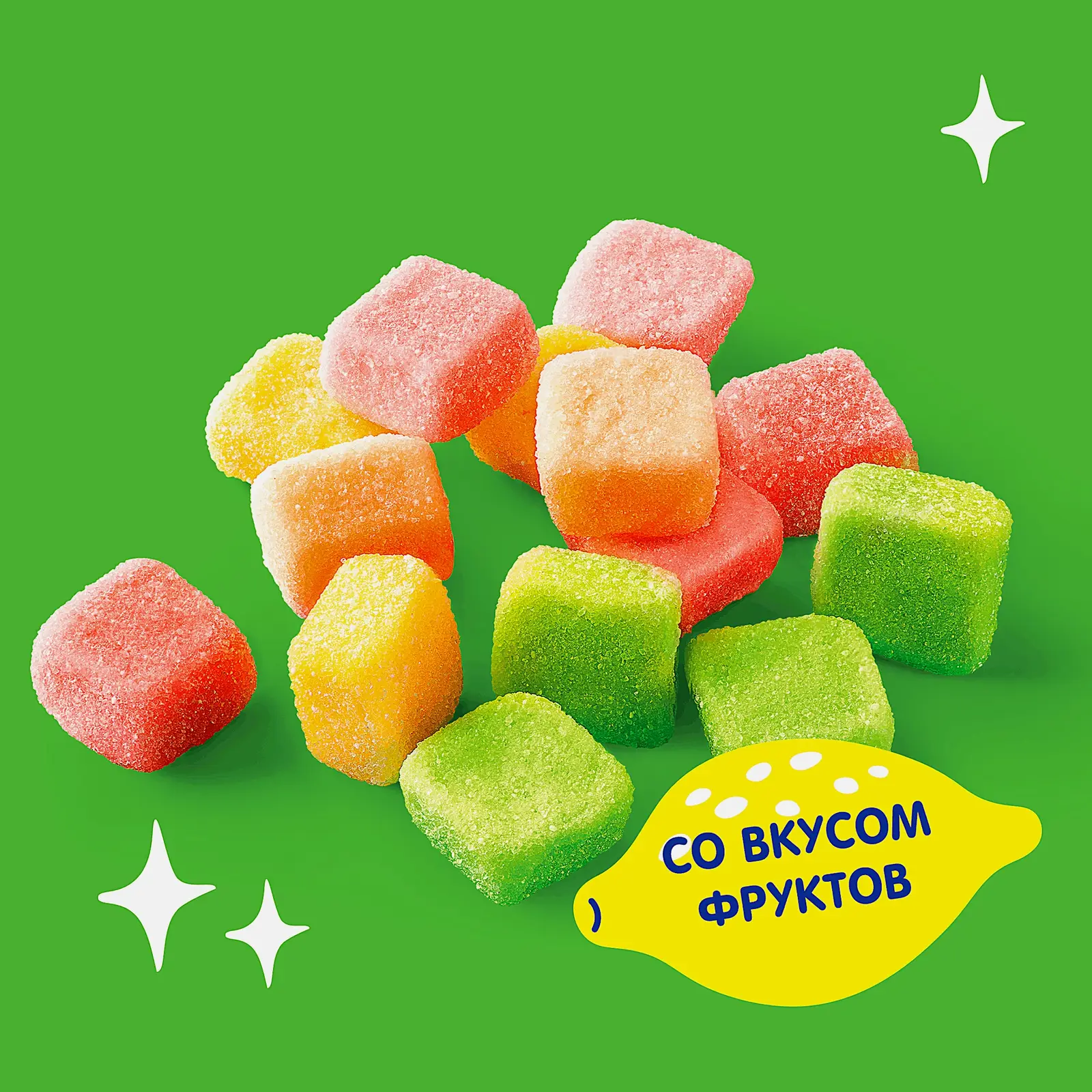 Суфле Кислые кубы со вкусом фруктов Бон Пари 65г