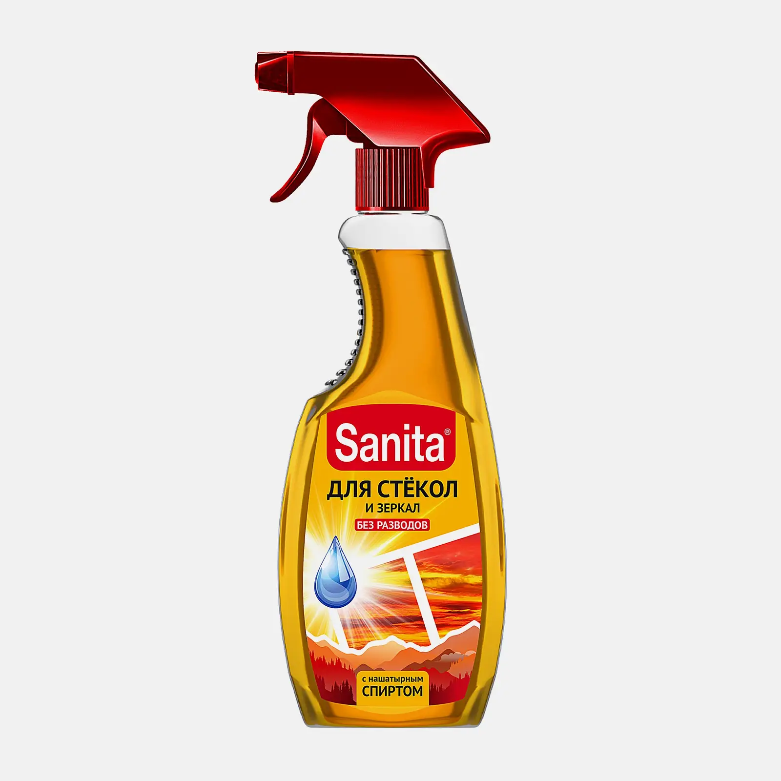 Спрей д/ля стекол Sanita с нашатырным спиртом 500г Спрей д/ля стекол Sanita с нашатырным спиртом 500г